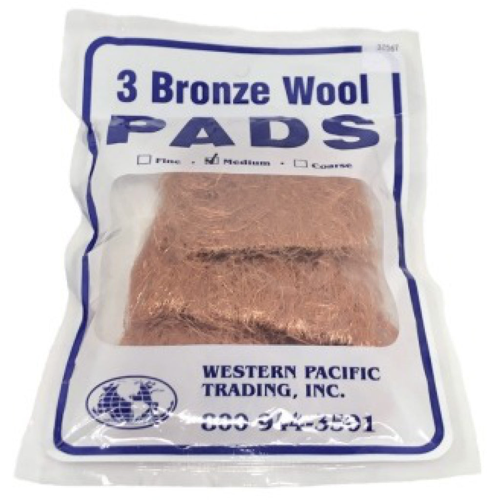 Western Pacific Medium Bronze Wool Pads - 3 Pack 