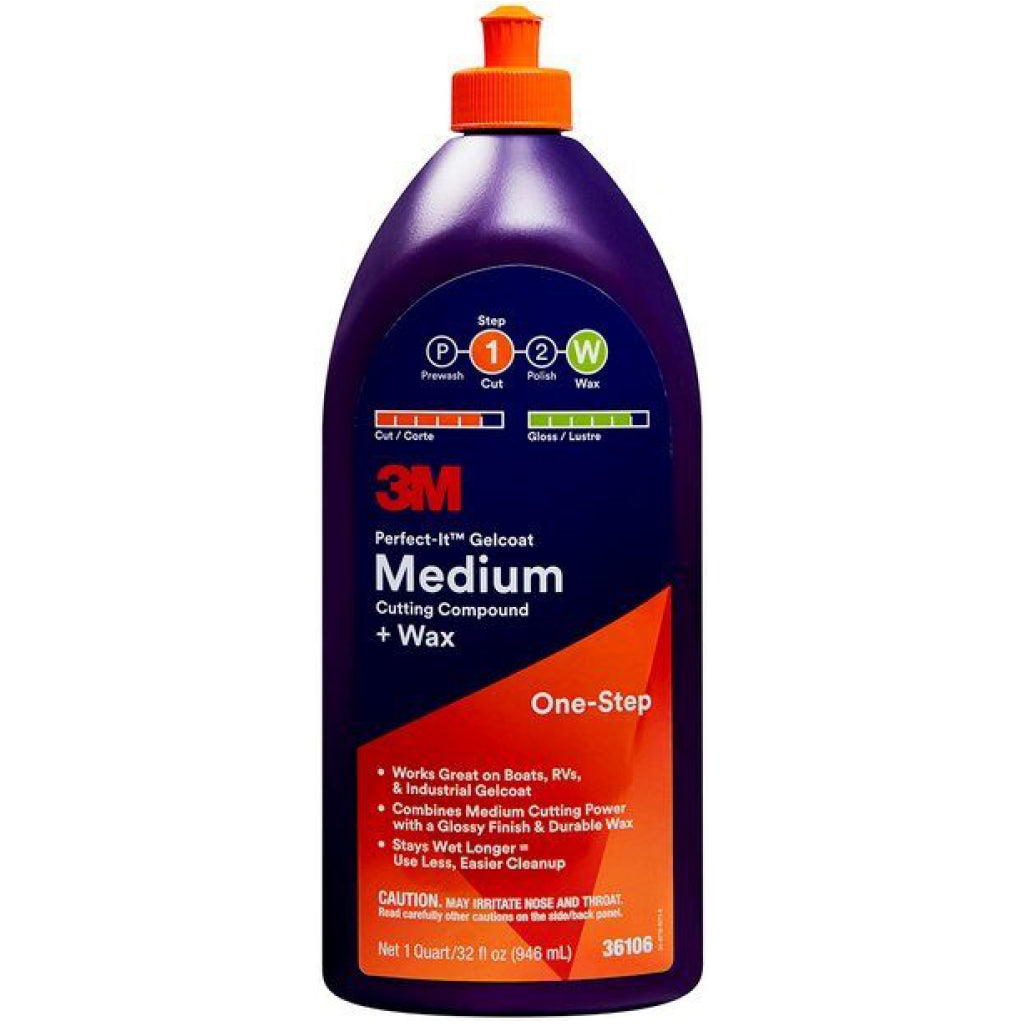 3M Gelcoat Medium Cutting Compound & Wax