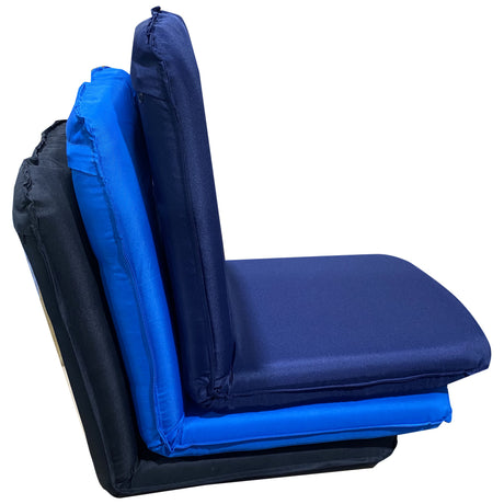 3 colours of folding chairs.