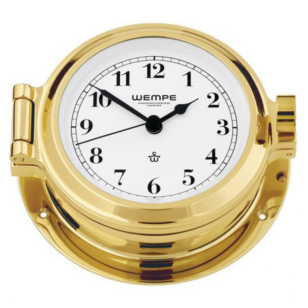 4" Arabic Numerals Clock Brass Porthole