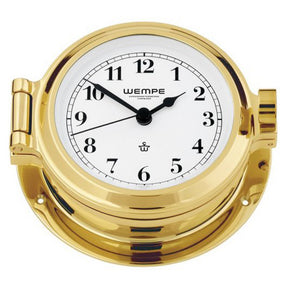 4" Arabic Numerals Clock Brass Porthole