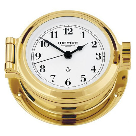 4" Arabic Numerals Clock Brass Porthole