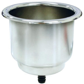 Stainless Recessed Drink Holder W/Spigot.
