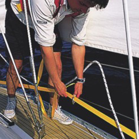 Person With Plastimo 14m Yellow Jackline Pair.