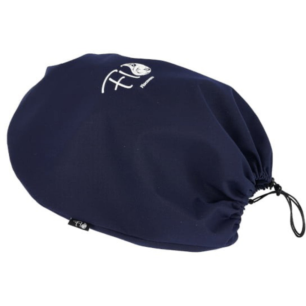 Round small navy blue Flocovers BBQ cover