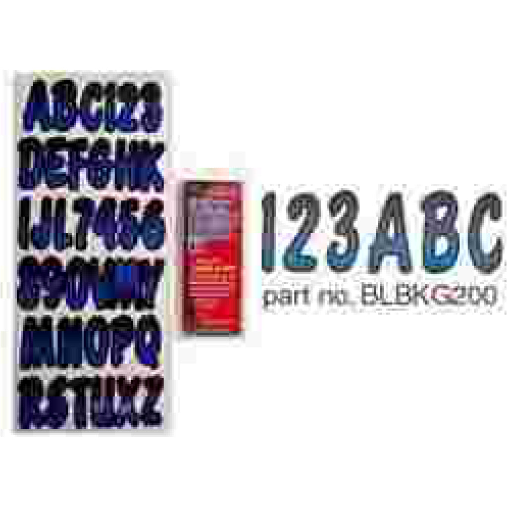 Hardline Number Kit - Series 200 Blue/Black