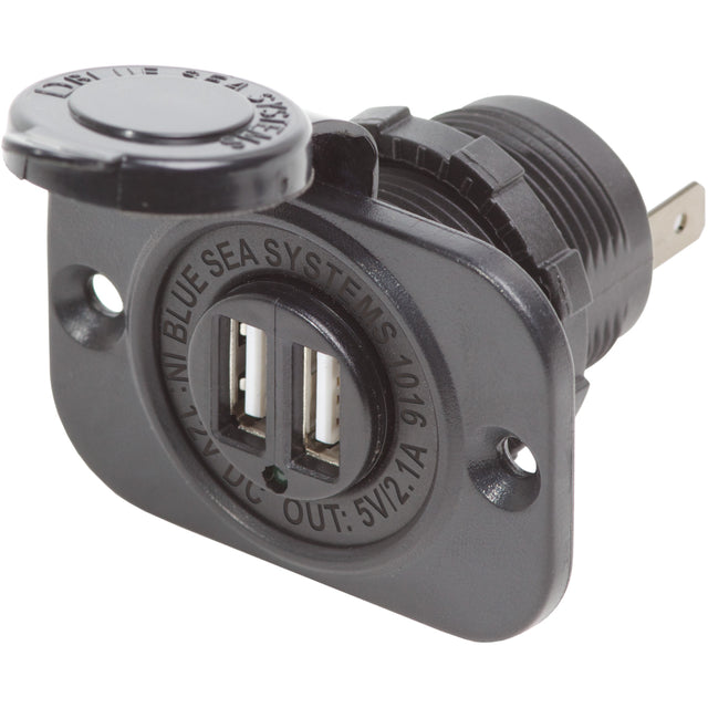 Blue Sea Dual USB Charger Socket - Black