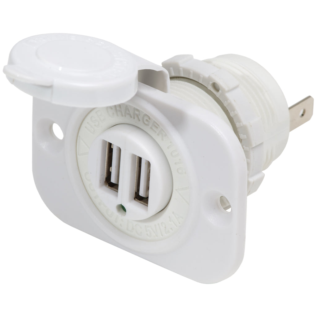 Blue Sea Dual USB Charger Socket - White