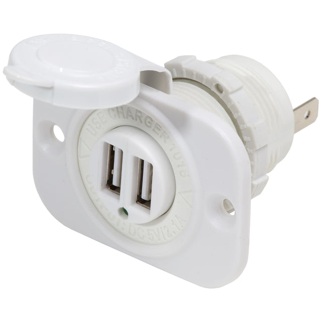 Blue Sea Dual USB Charger Socket - White