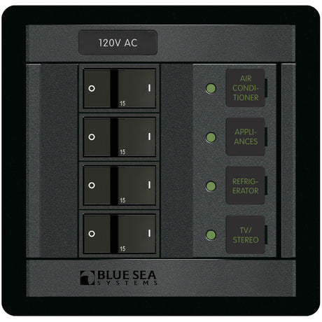 Blue Seas Systems 120 Volt AC 4 Position Panel 
