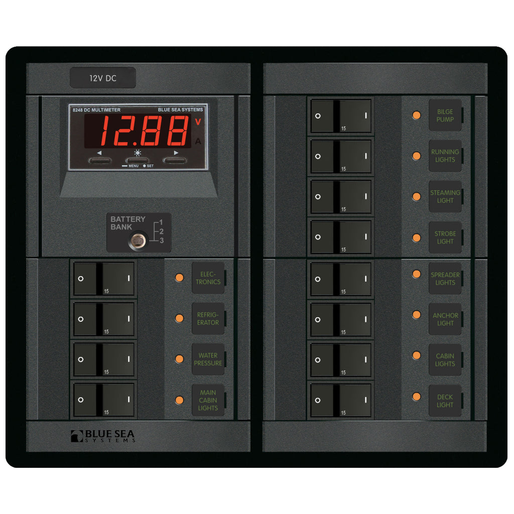 Blue Seas Systems 12 Volt DC 12 Position Panel