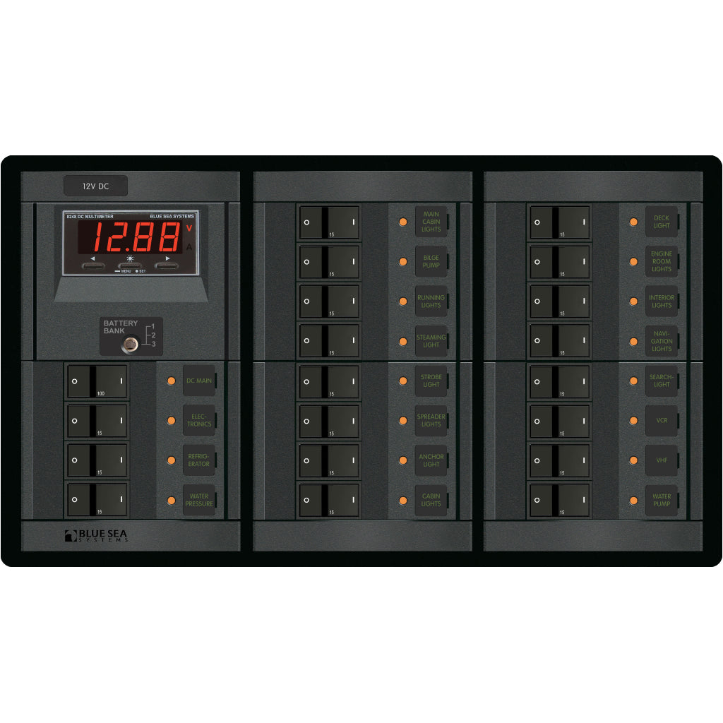 Blue Sea 12V 19 Pos. DC Main Panel