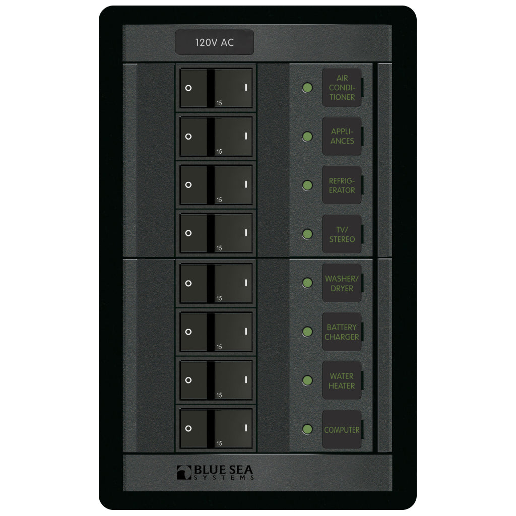 Blue Sea 120V AC 8 Pos. Panel
