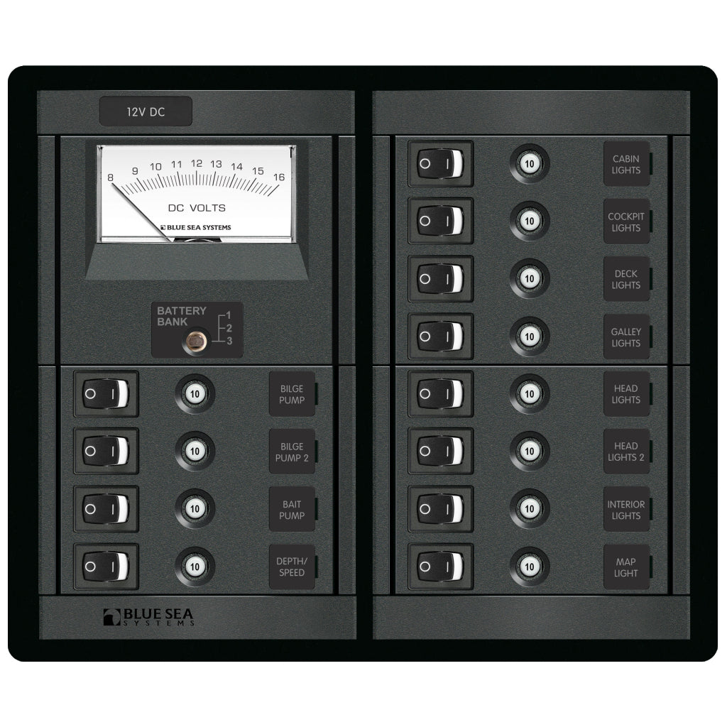 Blue Sea 12 Pos. Switch CLB Panel 