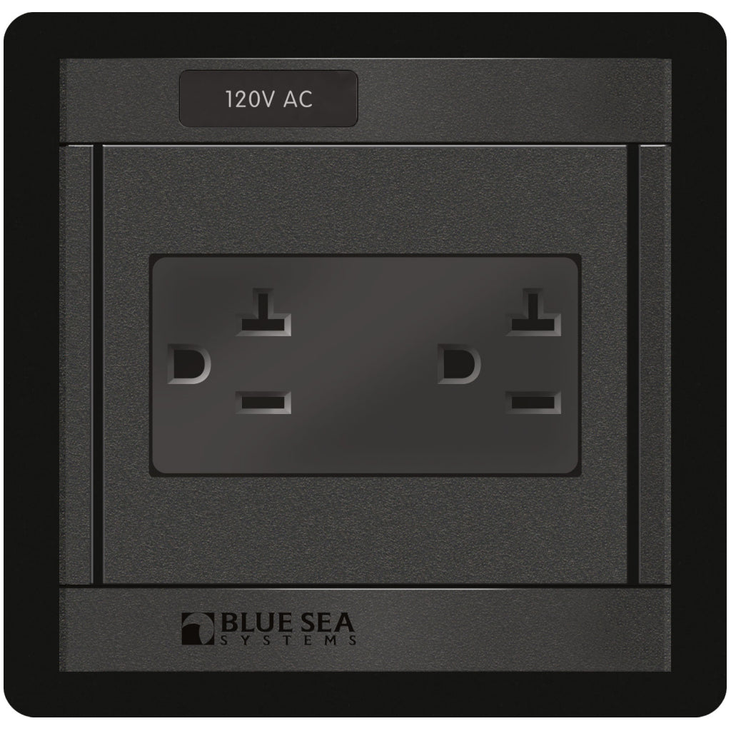 Blue Sea 120V 360 Panel AC Dual Outlet 