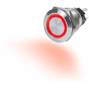 Blue Sea Red Push Button LED Ring Switch