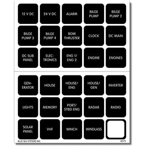 Blue Seas Waterproof DC Label Kit V2