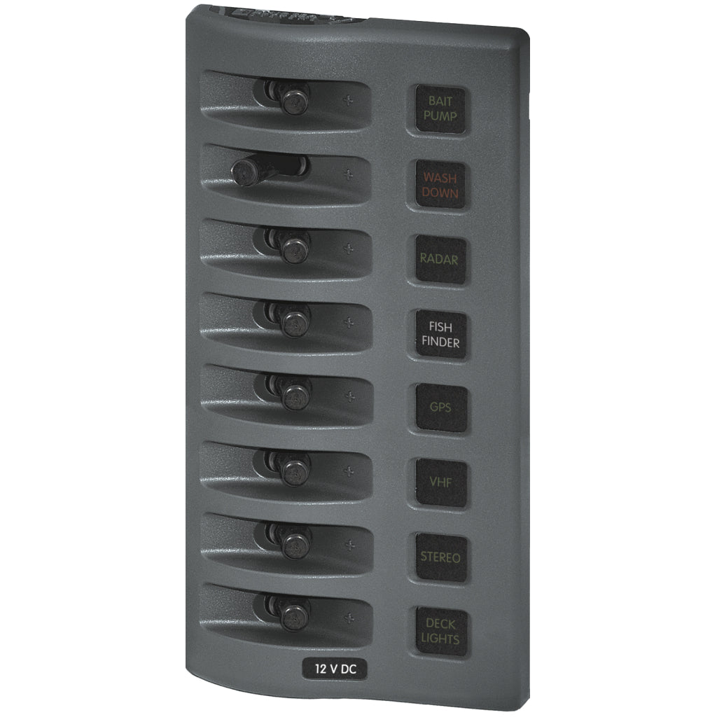 Blue Sea 4308 WeatherDeck 12V DC Fuse Panel  8 Pos