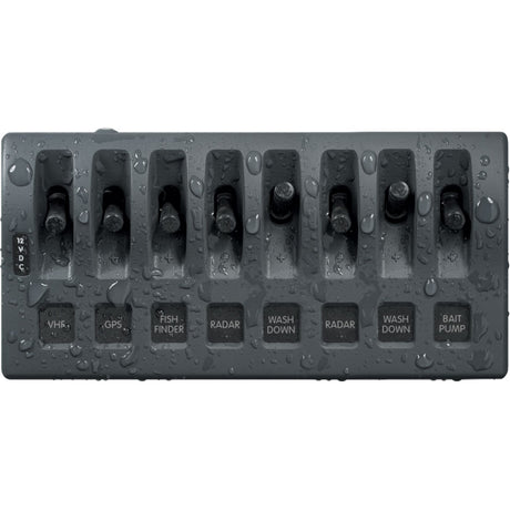 Blue Sea 12V 8-Pos. DC Switch Panel Wet