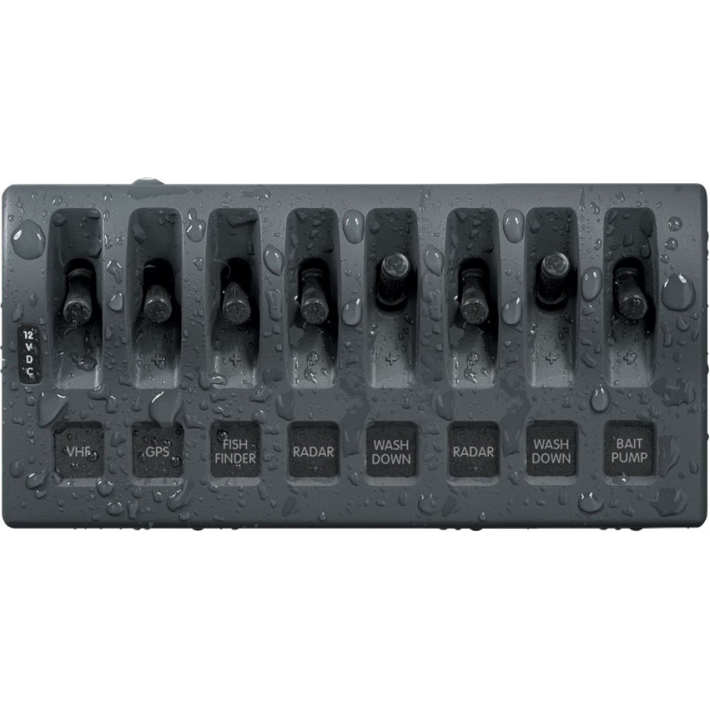 Blue Sea 12V 8-Pos. DC Switch Panel Wet