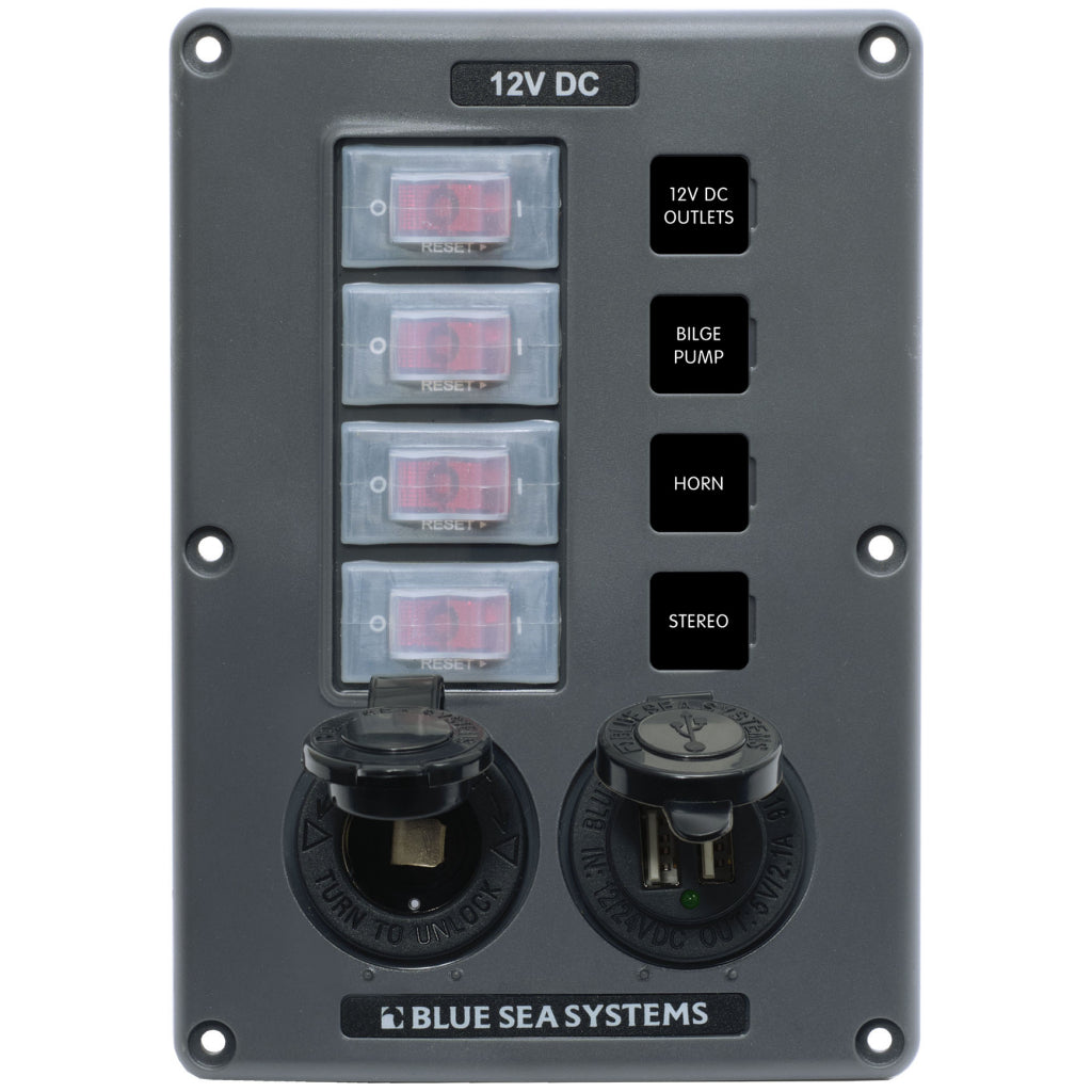 Blue Sea Gray Circuit Breaker Switch Panel