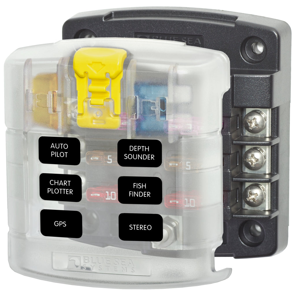 Blue Sea 5028 ST Blade Fuse Block 6 Circ. w/Cover