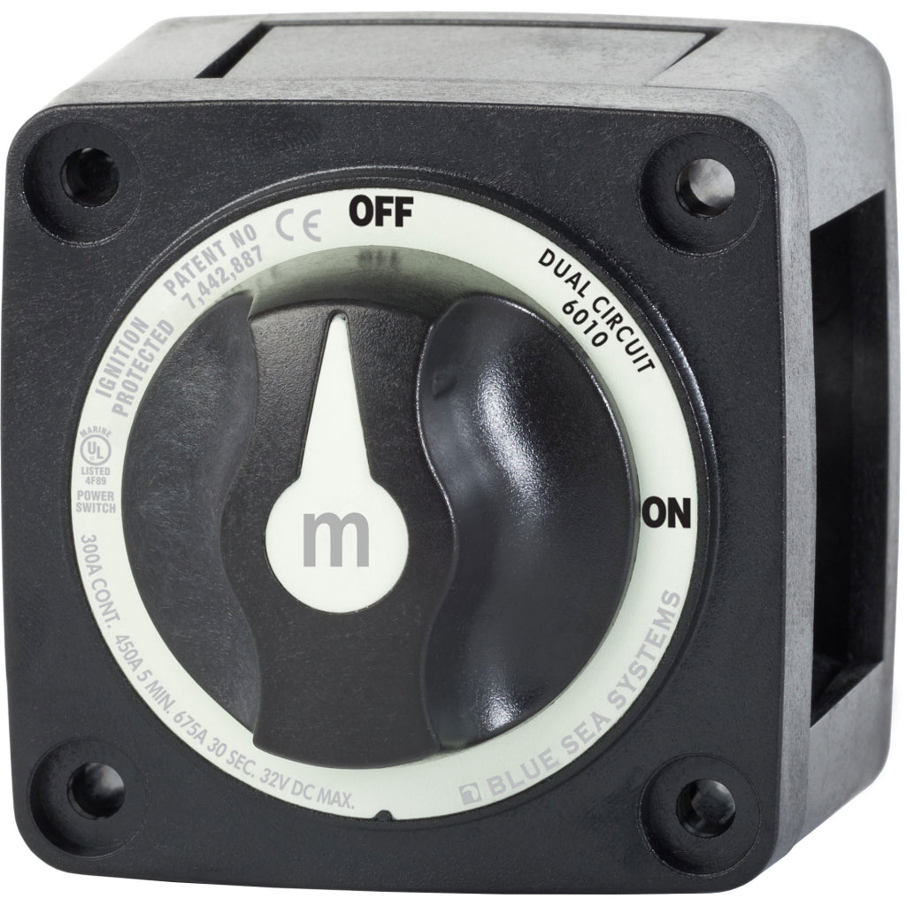 Blue Sea Black Mini Dual Circuit Battery Switch