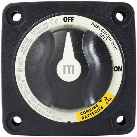 Blue Sea Mini Dual Circuit Plus Battery Switch Front