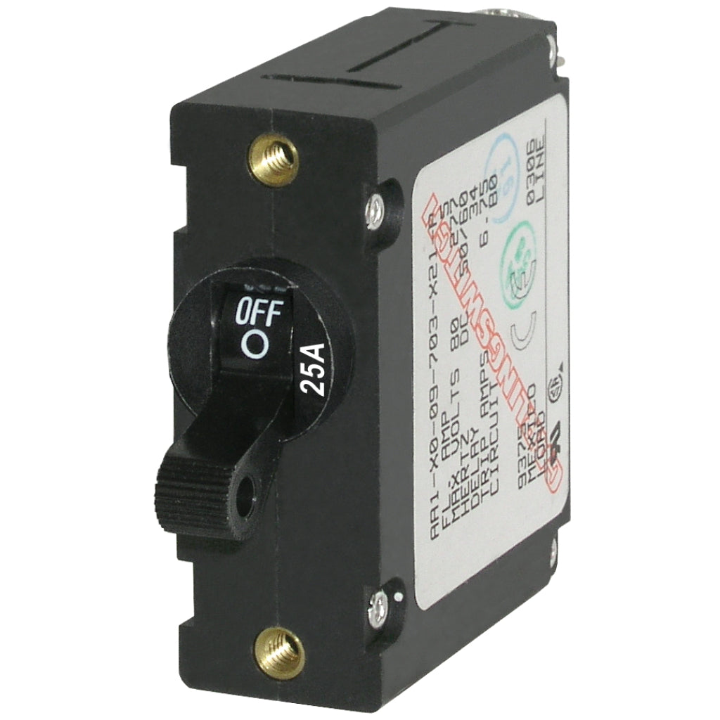 Blue Sea Single Pole Circuit Breaker - 25A Black