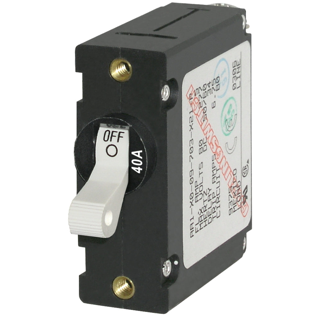 Blue Sea Single Pole Circuit Breaker - 40A White