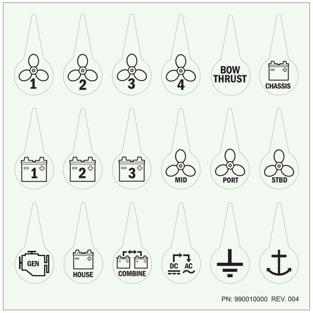 Blue Seas Systems Battery Switch ICON Label Kit