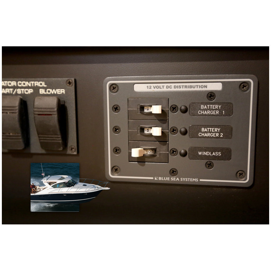 Blue Sea 8025 Traditional Metal DC Panel - 3 Pos