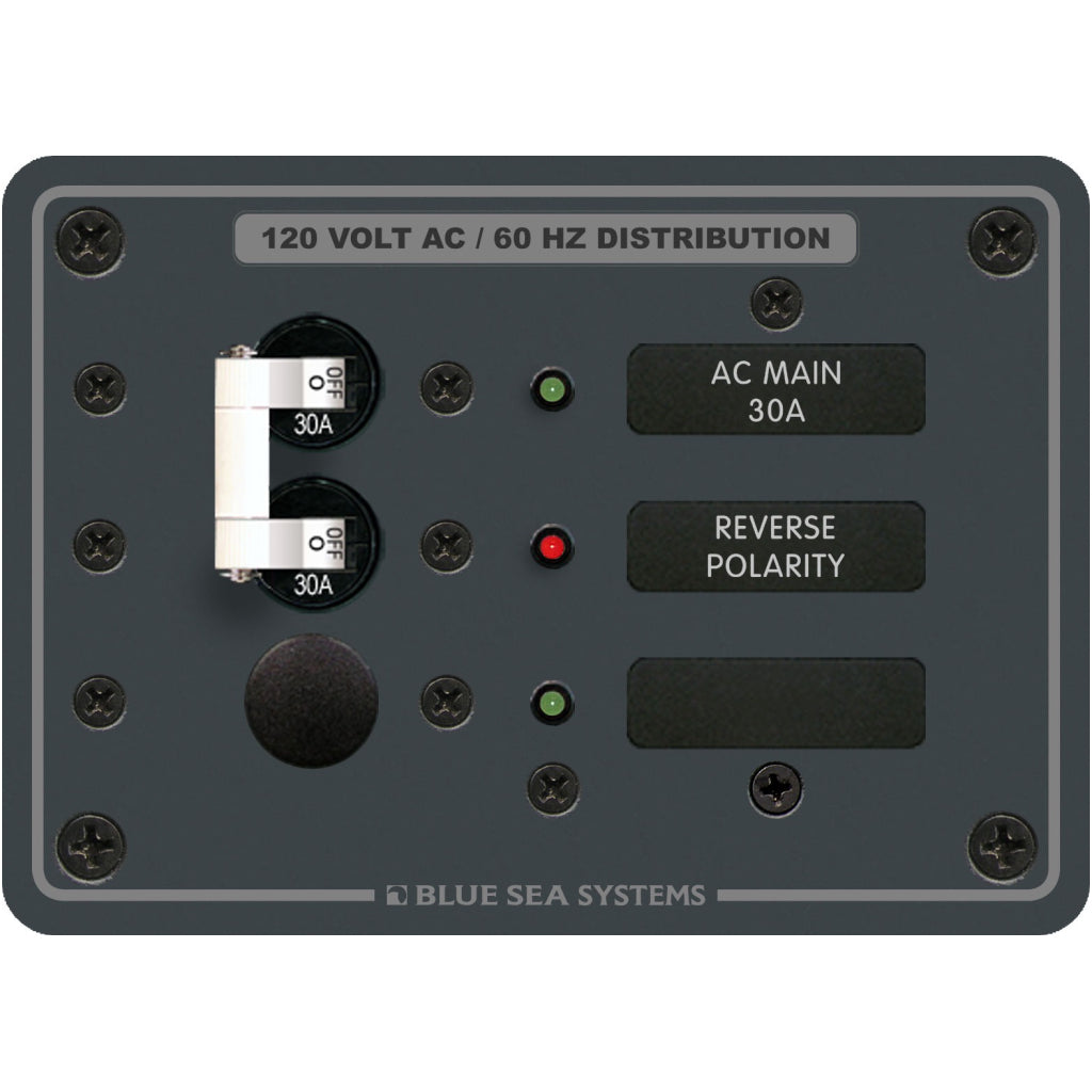 Blue Sea 8029 Trad. Metal Panel - AC Main + 1 Pos.