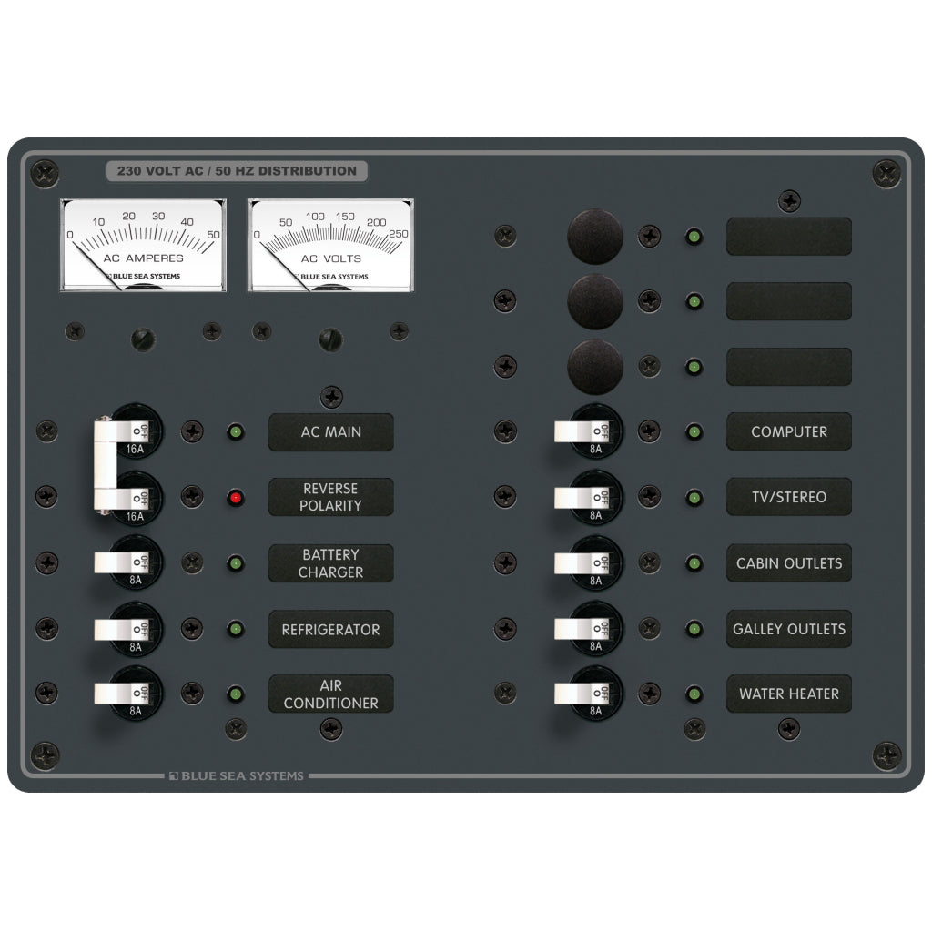 Blue Sea European 11 Pos. AC Main Panel