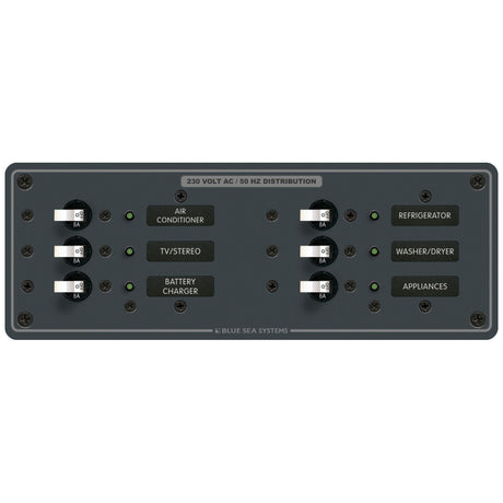 Blue Sea European AC 6 Pos. Panel 