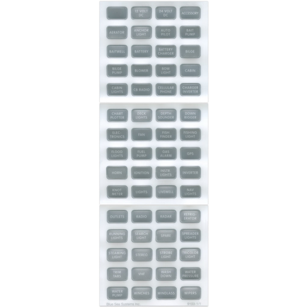 Blue Seas Systems Gray 60 Label Set