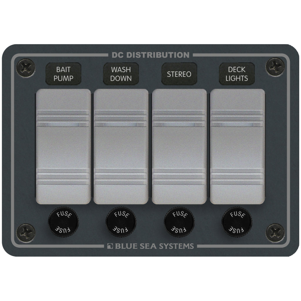 Blue Sea 8262 Contura Water Res. 12V DC Pan 4 Pos.