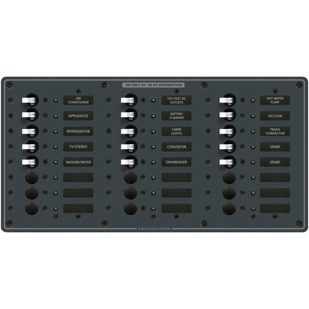 Blue Sea 24 Position Traditional Metal AC Panel