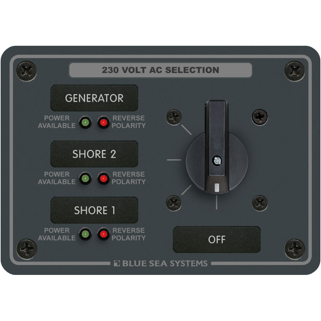 Blue Sea 30A 3 Pos. AC Rotary Switch Panel