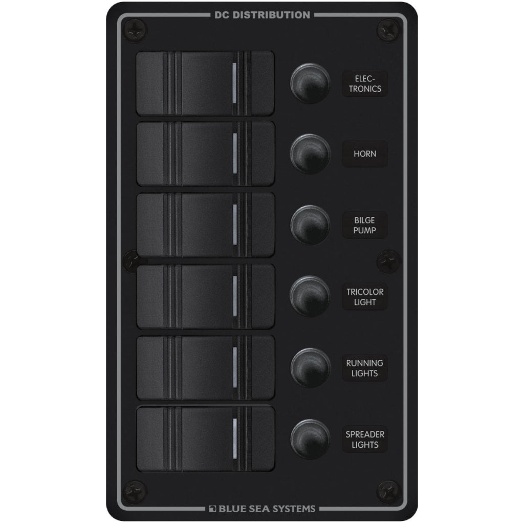 Blue Sea 8373 Water Res Circuit Break Panel 6 Pos
