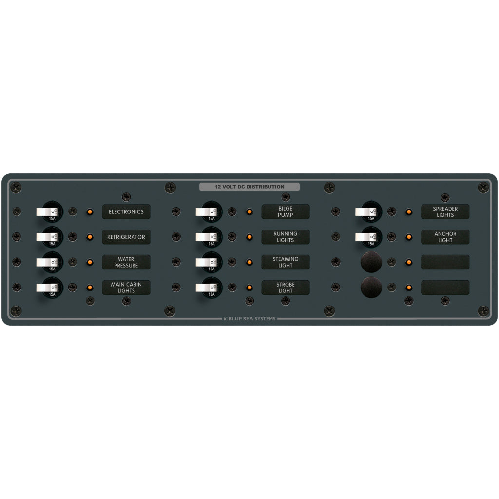 Blue Sea System 12/24v 12 Position Panel