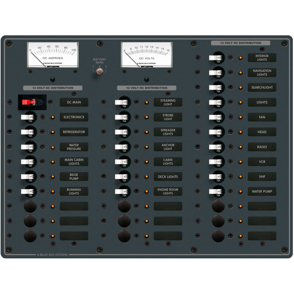 Blue Sea 32 Pos. DC Main Panel