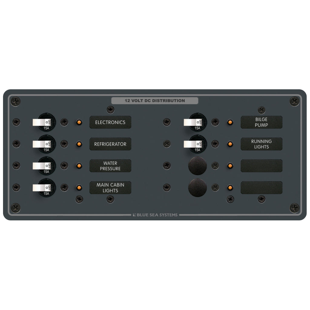 Blue Sea DC 8 Position Horizontal Panel