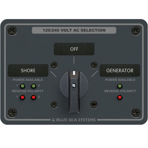 Blue Sea 30A 2 Pos. AC Rotary Switch Panel 