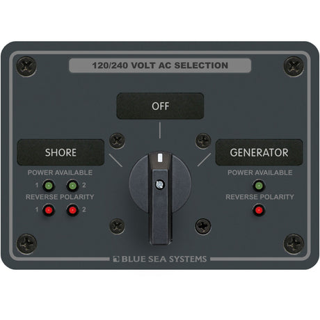 Blue Sea 30A 2 Pos. AC Rotary Switch Panel 