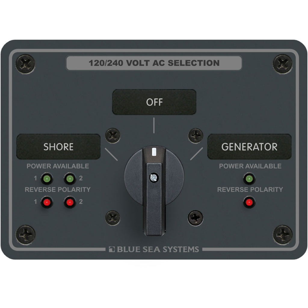 Blue Sea 30A 2 Pos. AC Rotary Switch Panel 