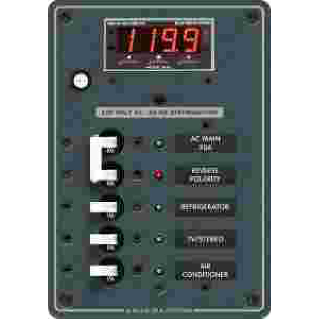 AC 5-Pos w/Main & Multi 1-30A 2P 3-15A Wht Panel