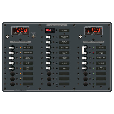 Blue Sea European 18 Pos. AC/DC Main Panel