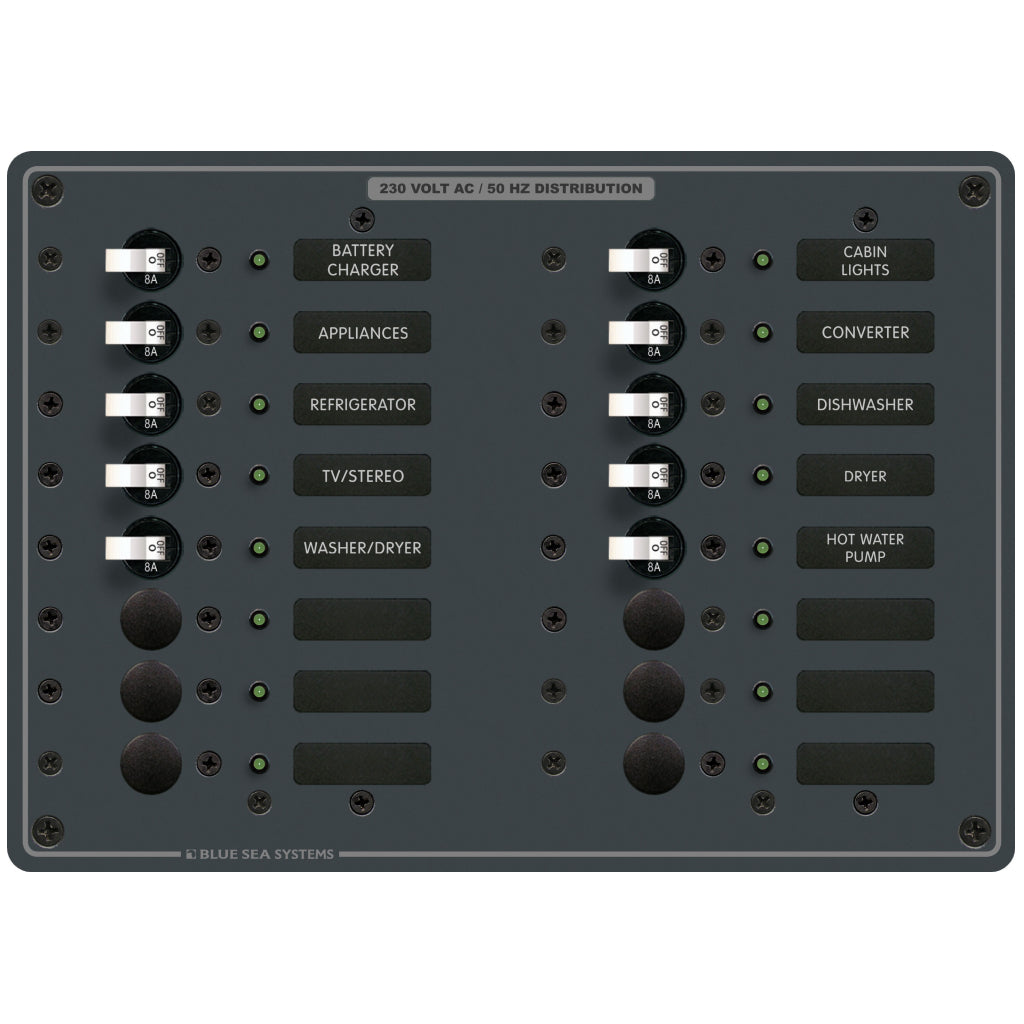 Blue Sea European 16 Pos. AC Panel