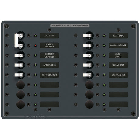 Blue Sea European 14 Pos. AC Main Panel 